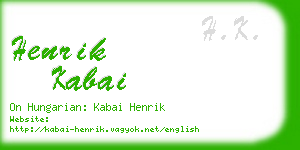 henrik kabai business card